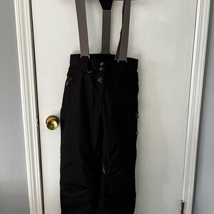 Girls Firefly Black Snow Pants with Suspenders